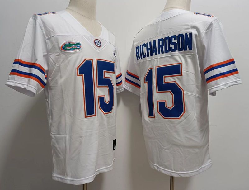 Men Florida Gators #15 Richardson White 2025 NCAA Jersey